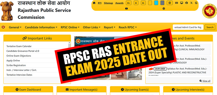 RPSC RAS Entrance Exam 2025 | Credit : rpsc.rajasthan.gov.in